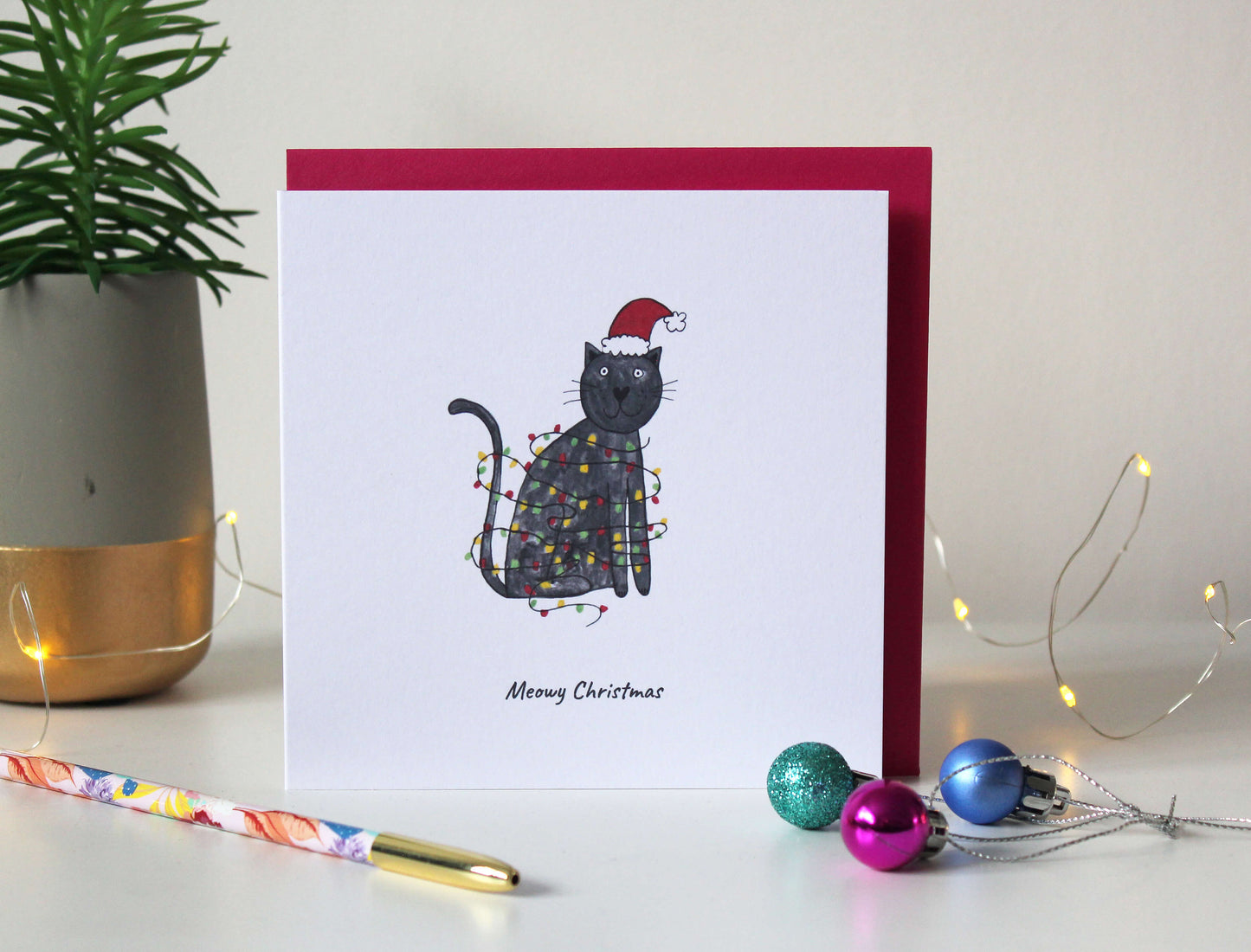 Have a 'Meowy Christmas' funny cat Christmas card