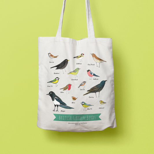 Illustrated Garden Birds tote bag