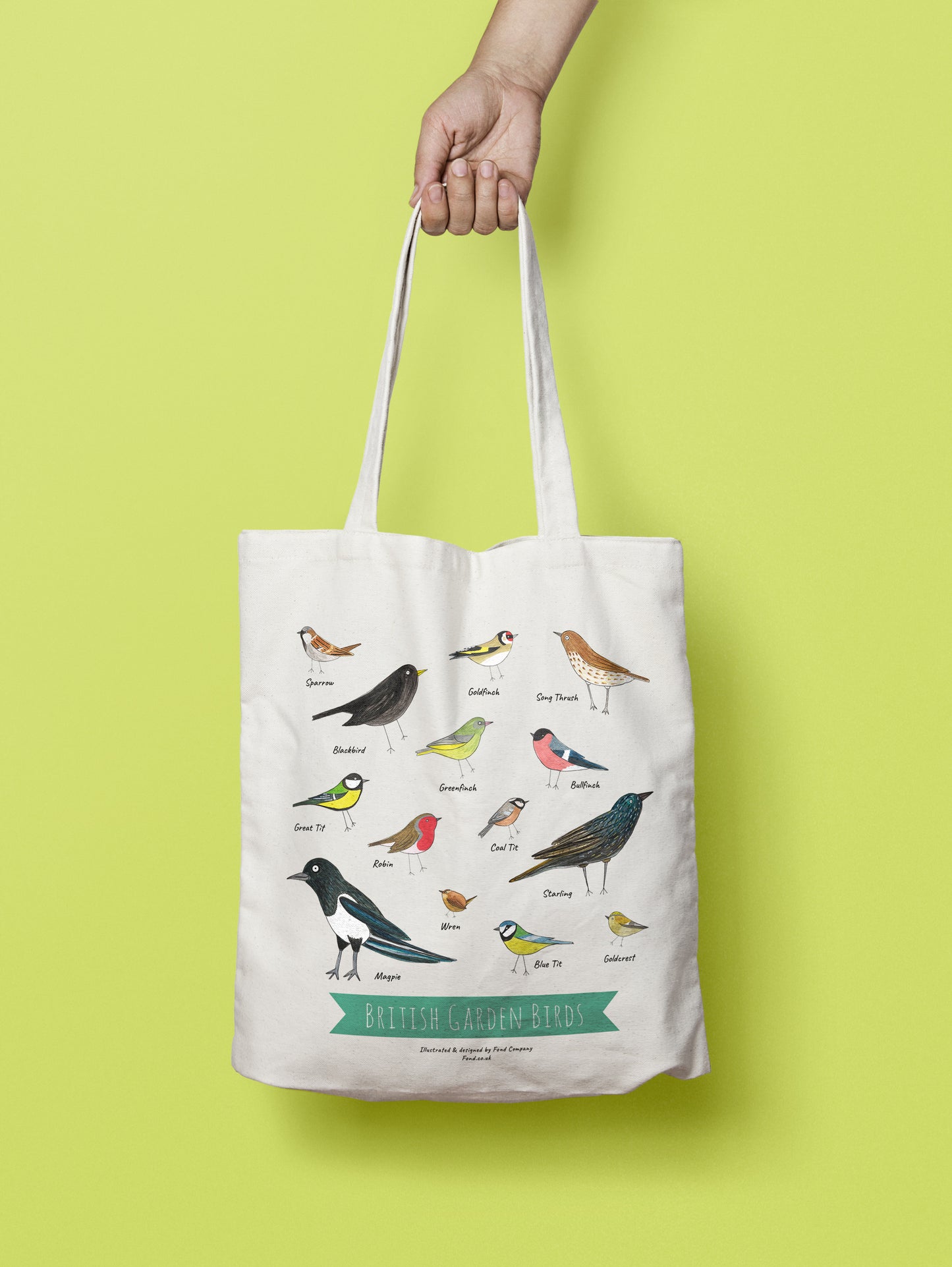 SECONDS SALE Illustrated Garden Birds tote bag