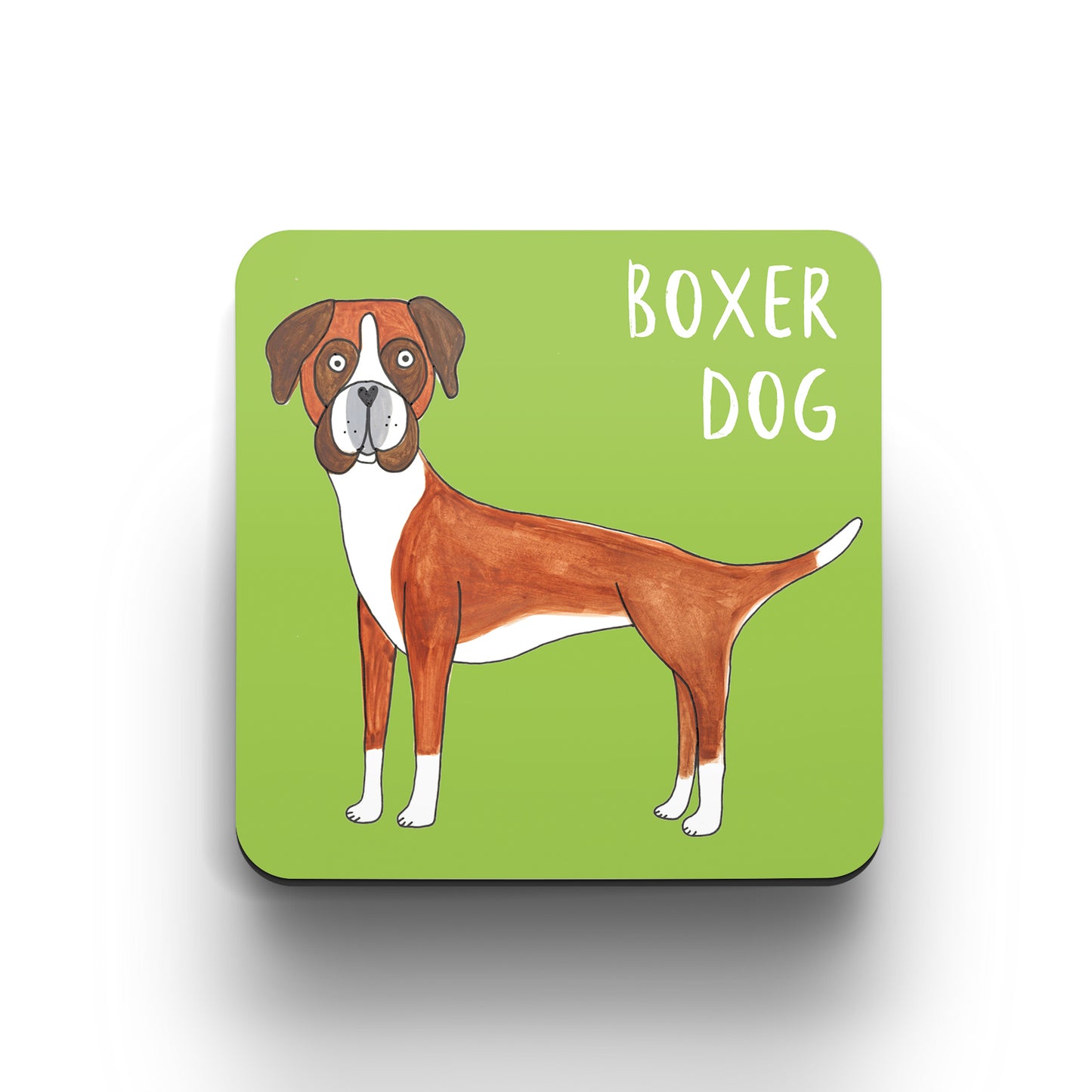 Illustrated Boxer Dog drinks coaster