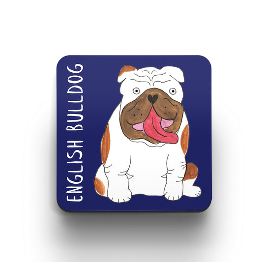 Illustrated English Bulldog drinks coaster