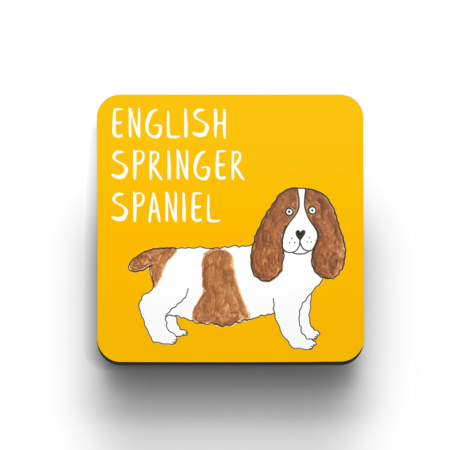 Illustrated English Springer Spaniel drinks coaster