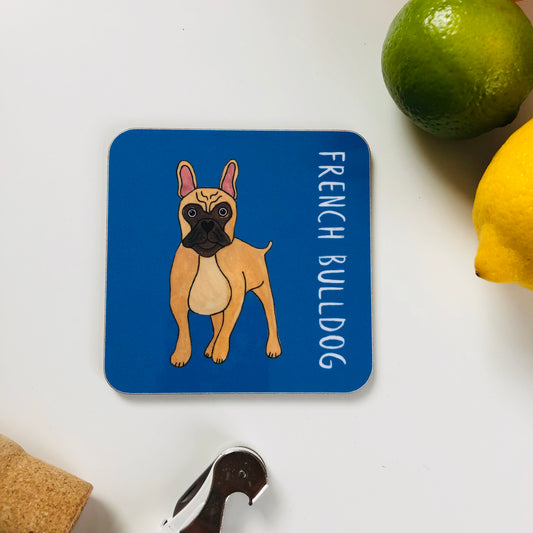 Illustrated French Bulldog drinks coaster