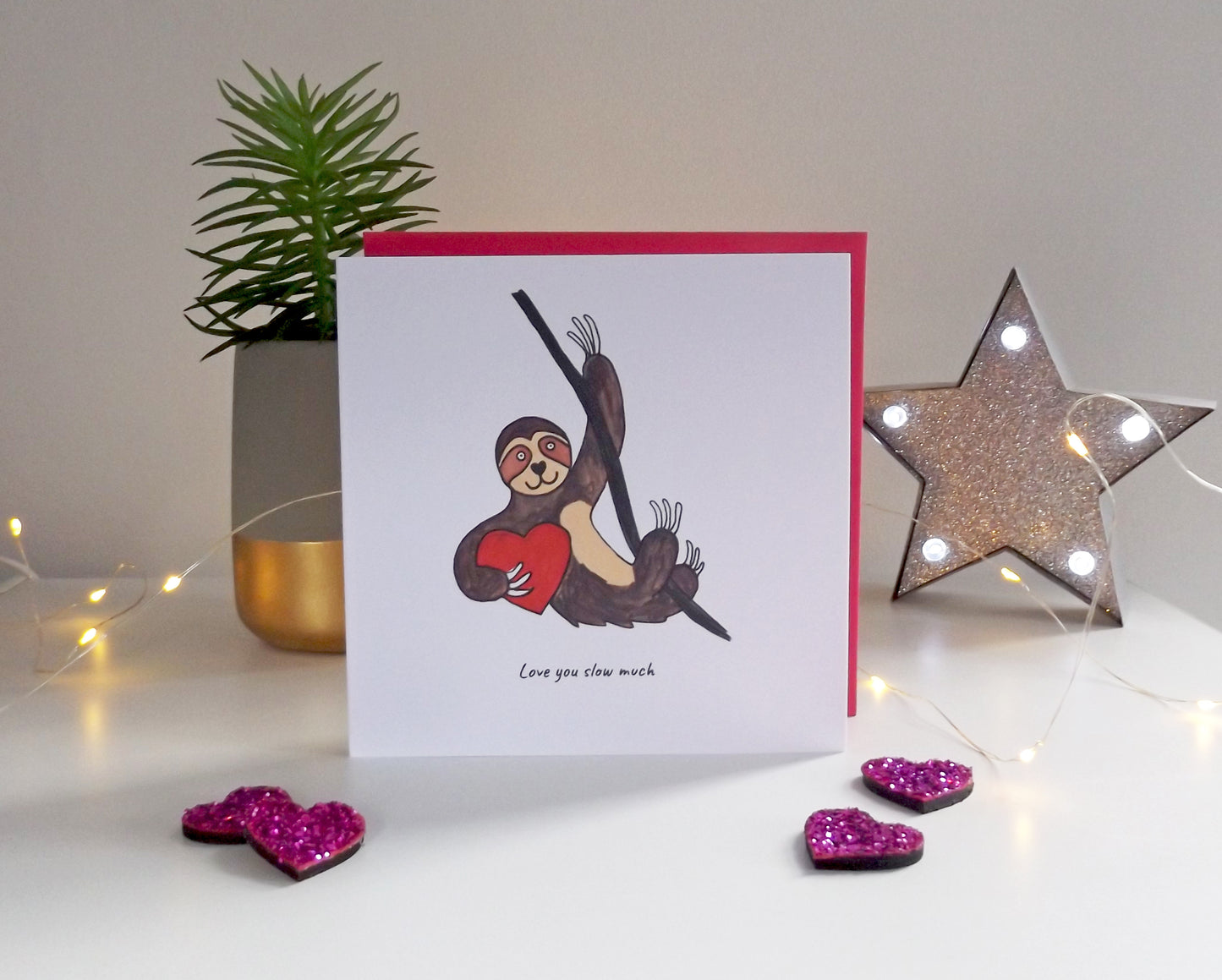 Love you slow much - funny sloth valentine's card