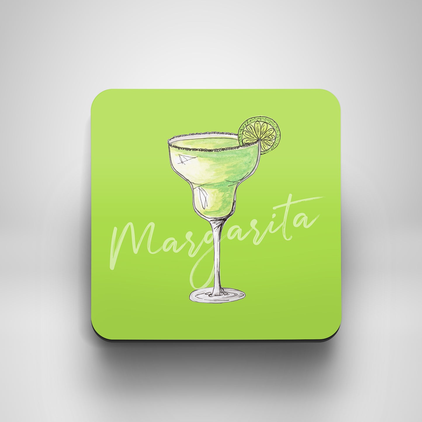 Margarita illustrated drinks coaster