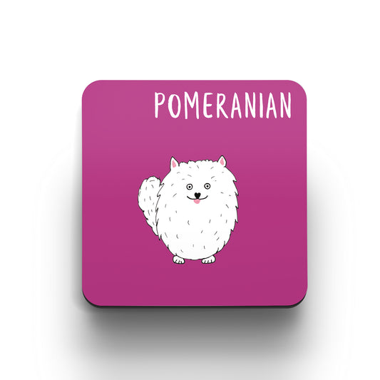 Illustrated Pomeranian drinks coaster