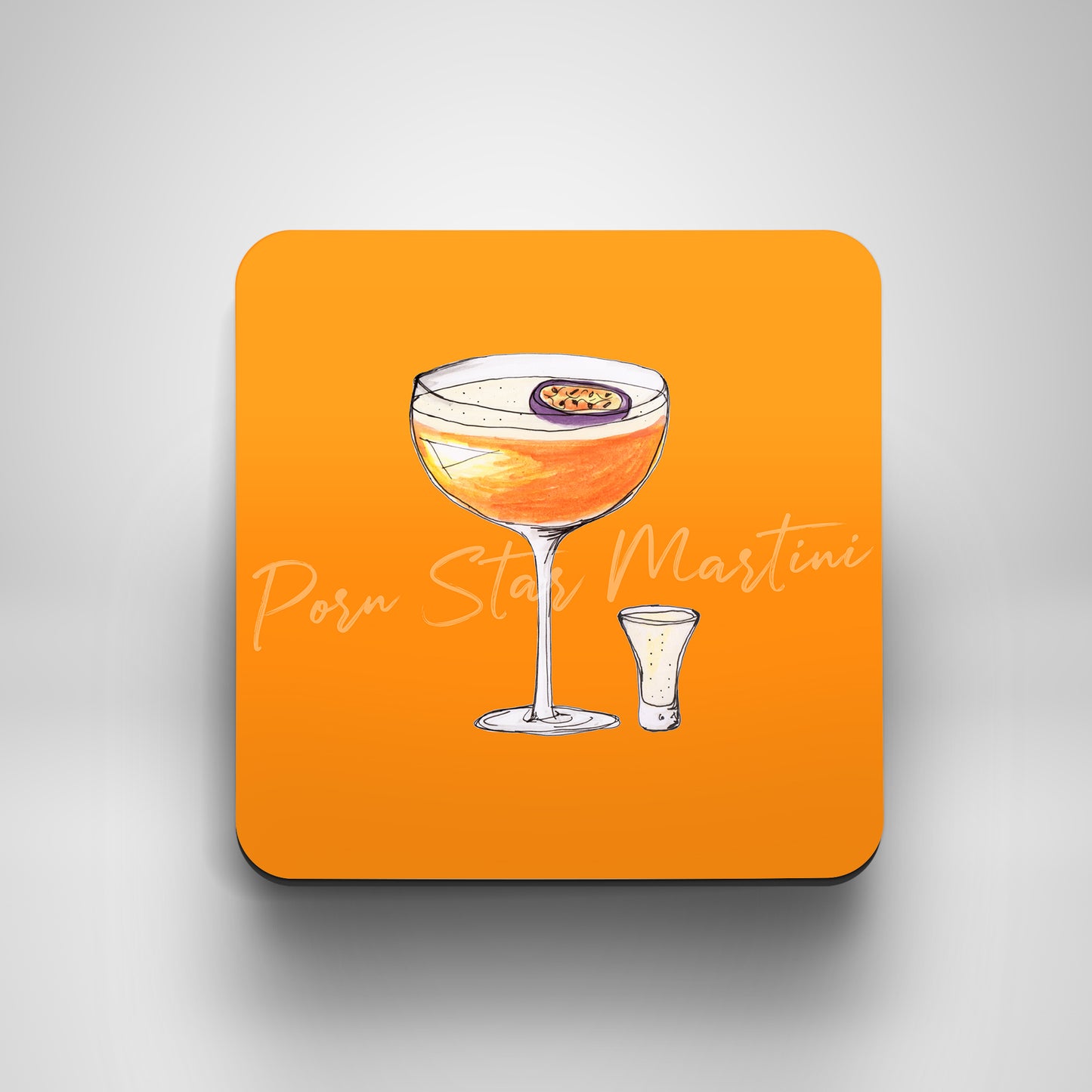 Porn star martini illustrated drinks coaster