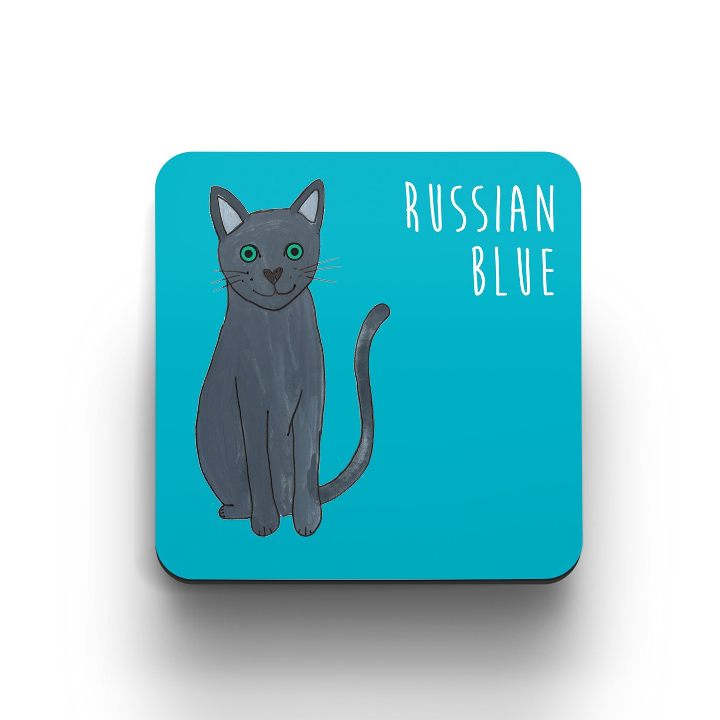 Illustrated Russian Blue cat cute cat coaster