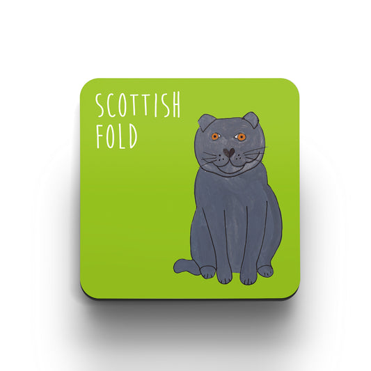 Illustrated Scottish Fold cat cute cat coaster