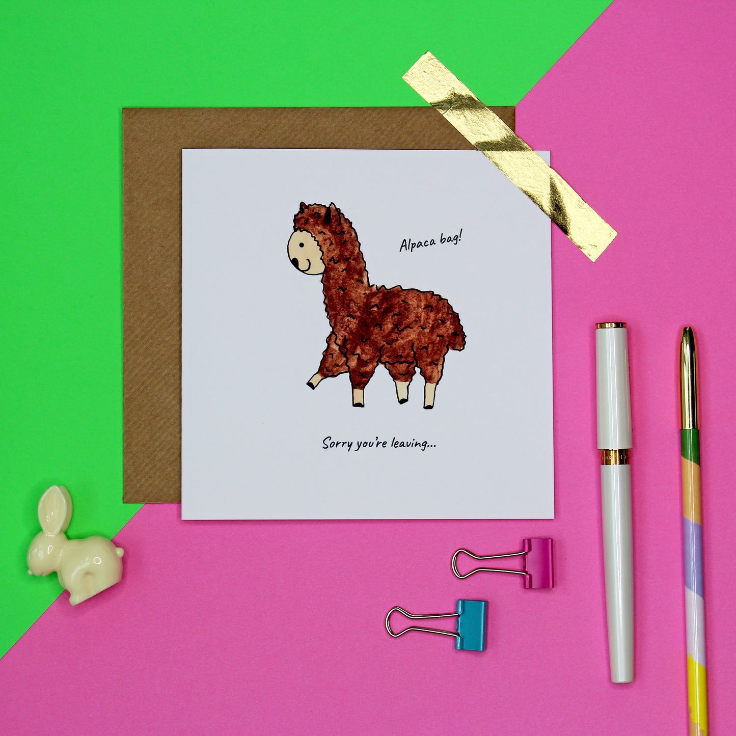 Alpaca bag funny leaving card