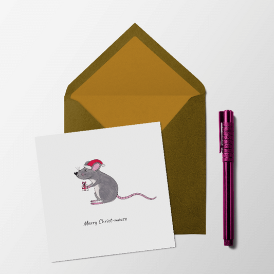 Funny mouse 'merry christmouse' Christmas card