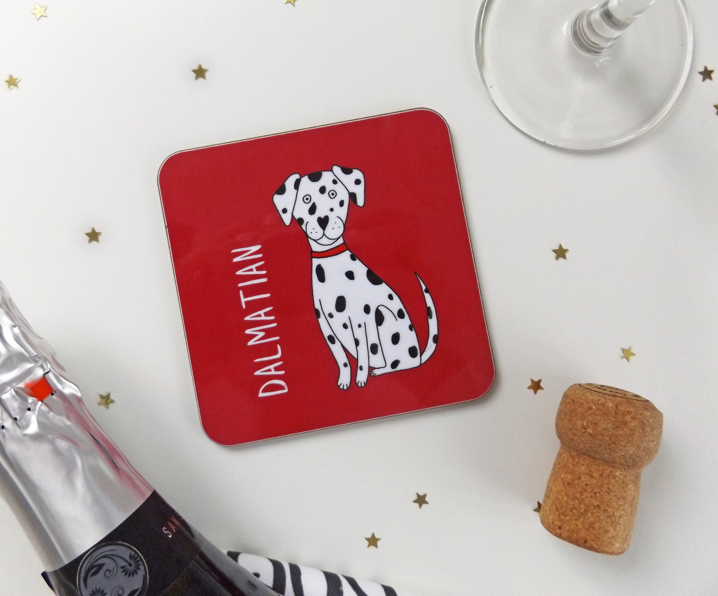 Illustrated Dalmatian drinks coaster