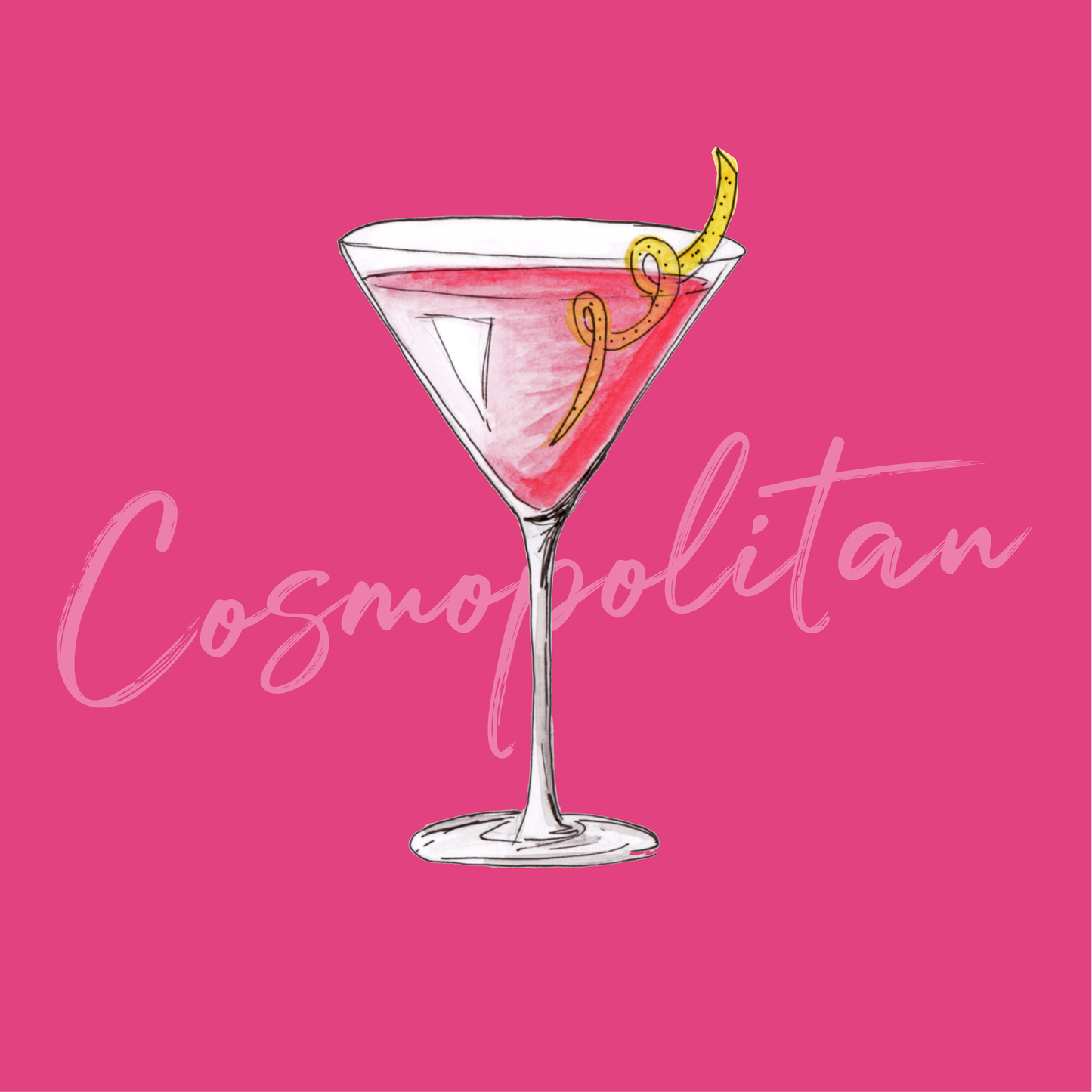 Cosmopolitan illustrated drinks coaster