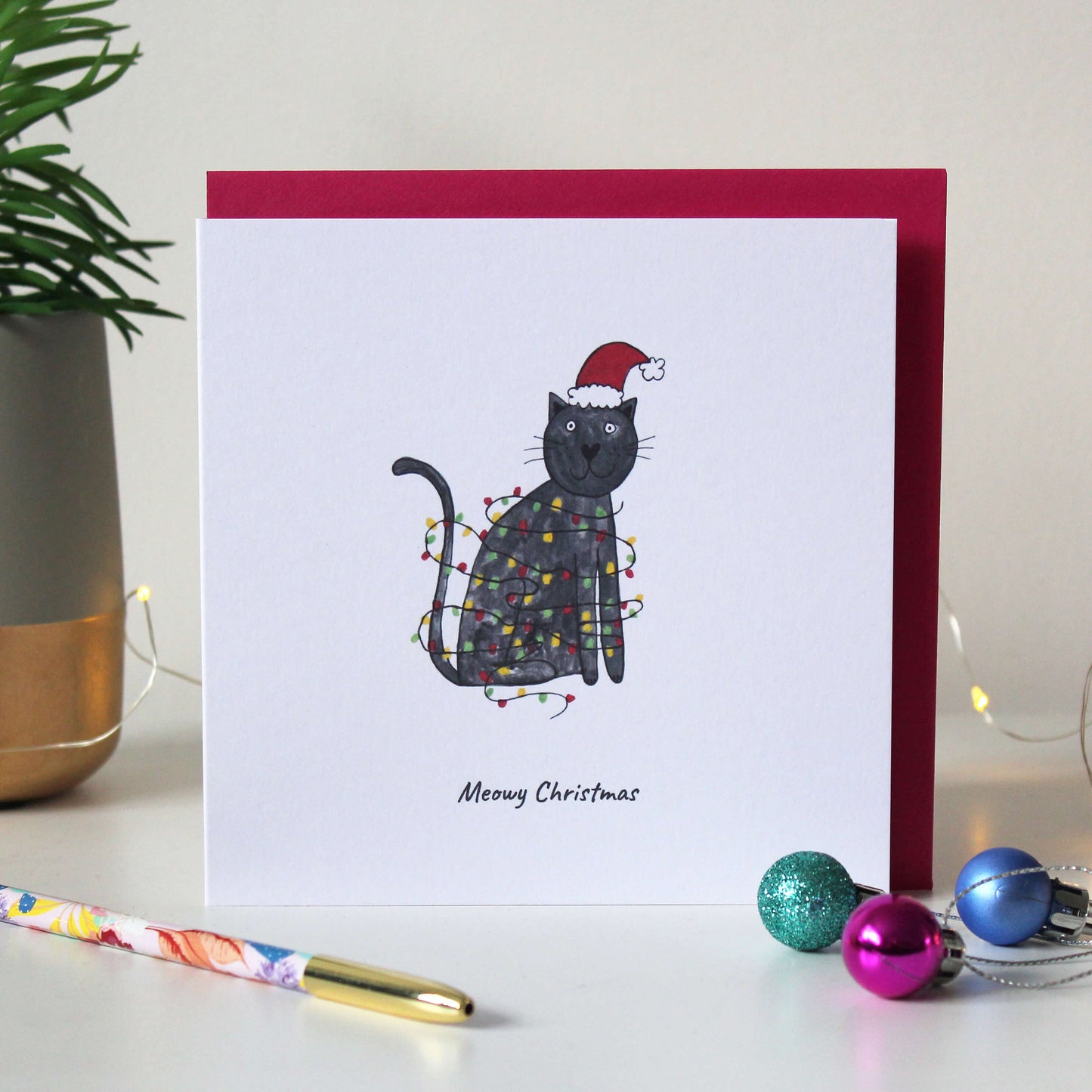 Have a 'Meowy Christmas' funny cat Christmas card